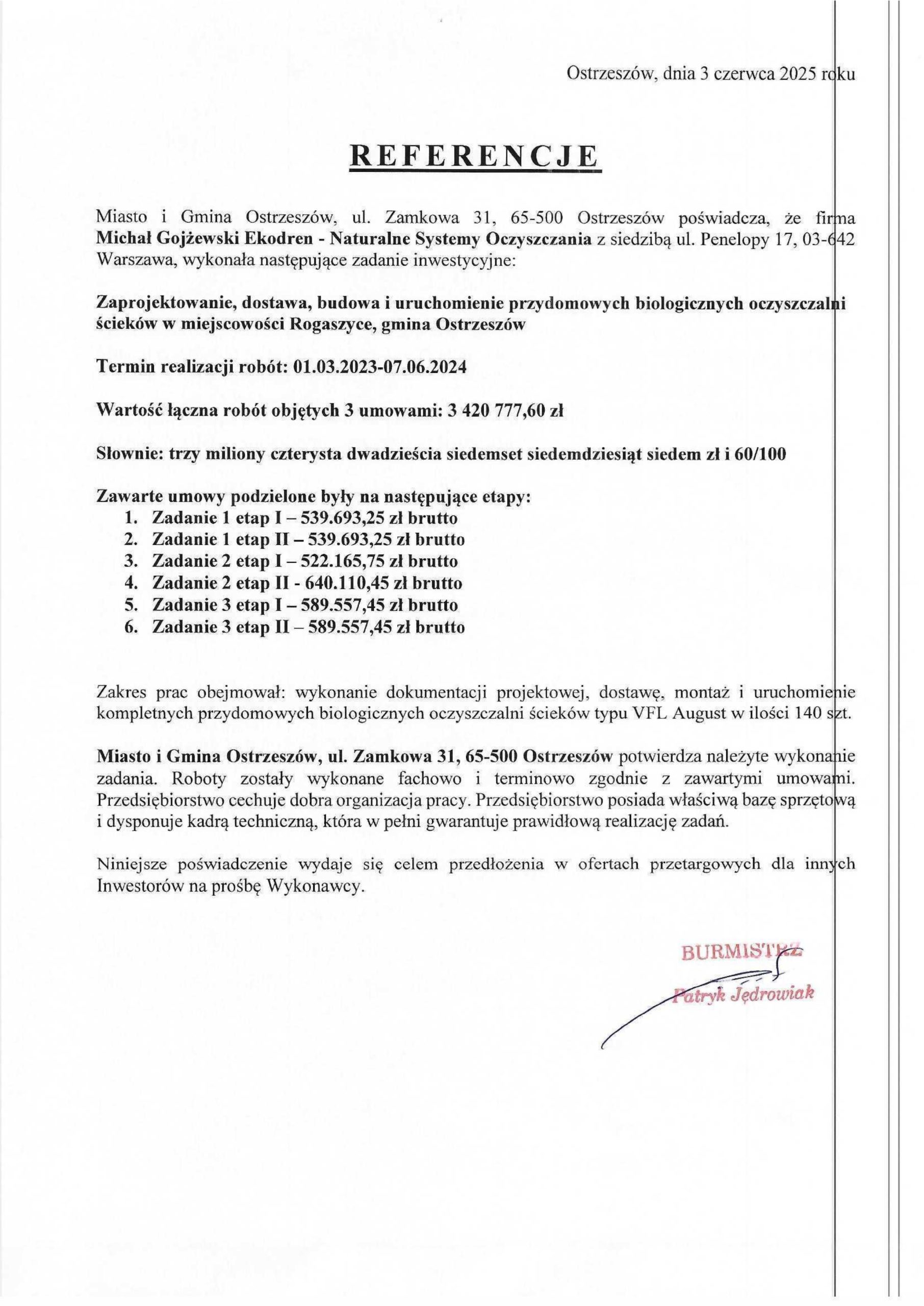 Ostrzeszów 2025 - referencje